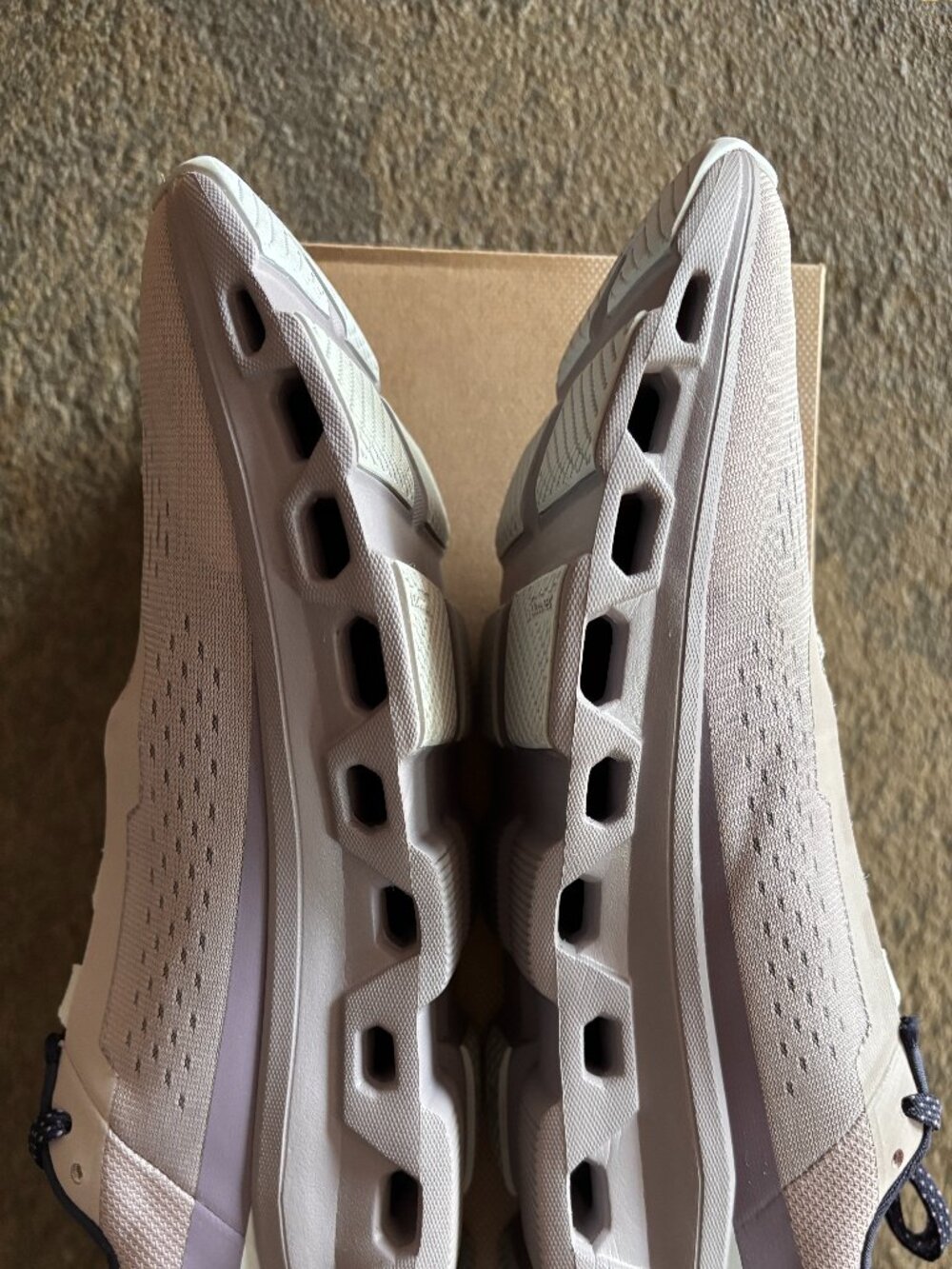 On Running Cloudmonster Pearl Arctic Trainers - Picture 10 of 13